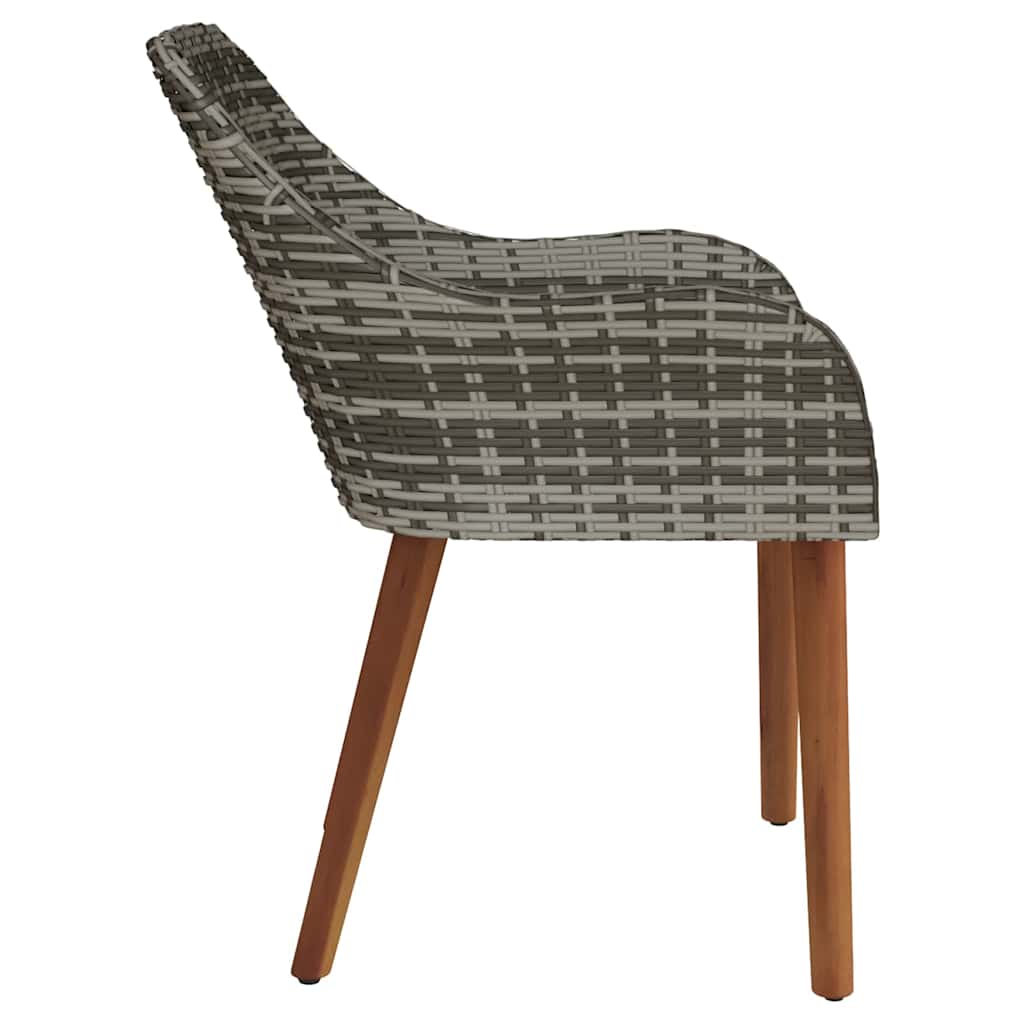Cadeira de Jardim 2 pcs Cinzeto 55 x 62,5 x 82cm vime PE