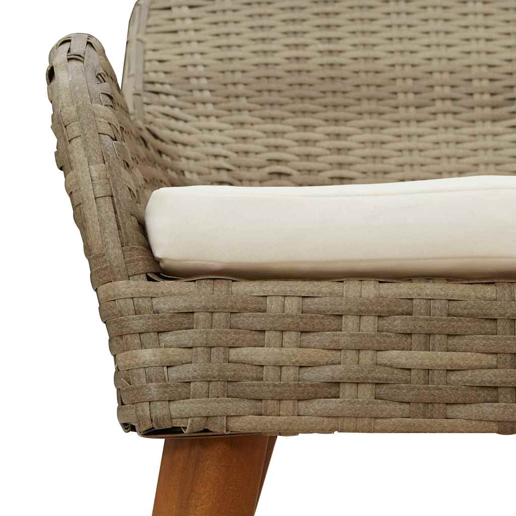 Cadeira de Jardim 2 pcs Bege 55 x 62,5 x 82cm vime PE