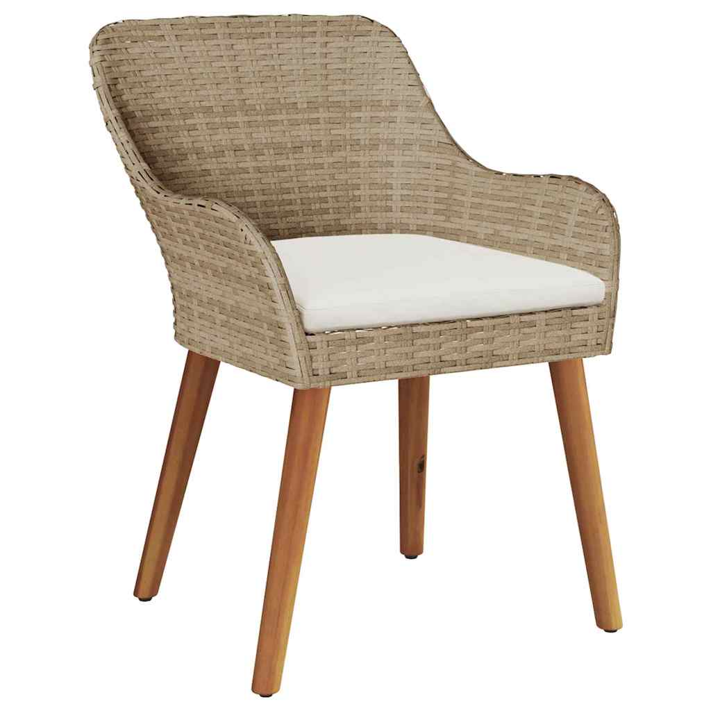Cadeira de Jardim 2 pcs Bege 55 x 62,5 x 82cm vime PE