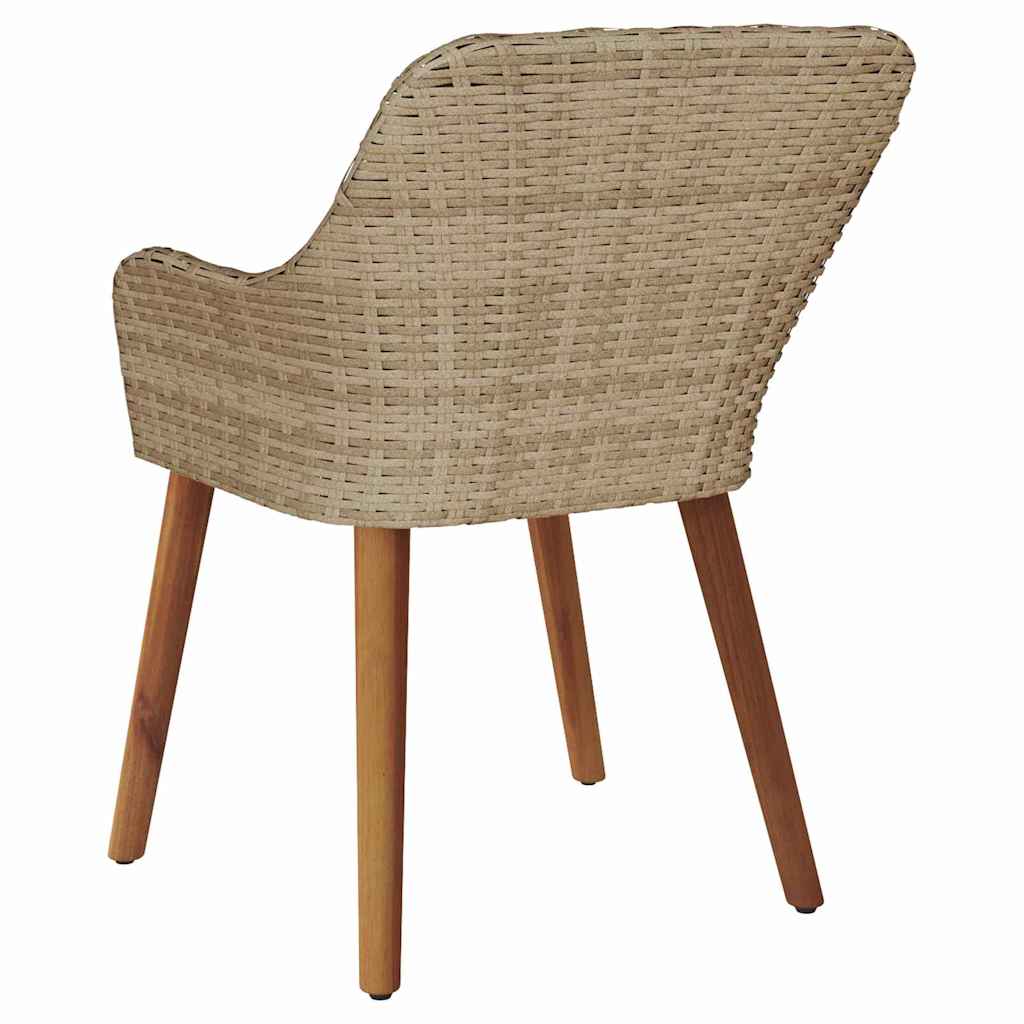Cadeira de Jardim 2 pcs Bege 55 x 62,5 x 82cm vime PE