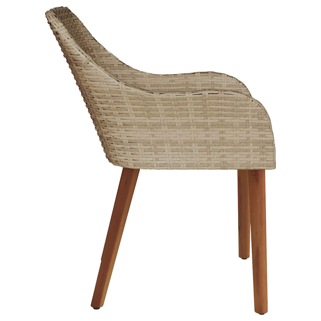 Cadeira de Jardim 2 pcs Bege 55 x 62,5 x 82cm vime PE