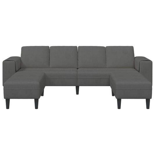 Sofá Cinza Escuro 250 x 188 x 76 cm Tecido de Veludo Cotele