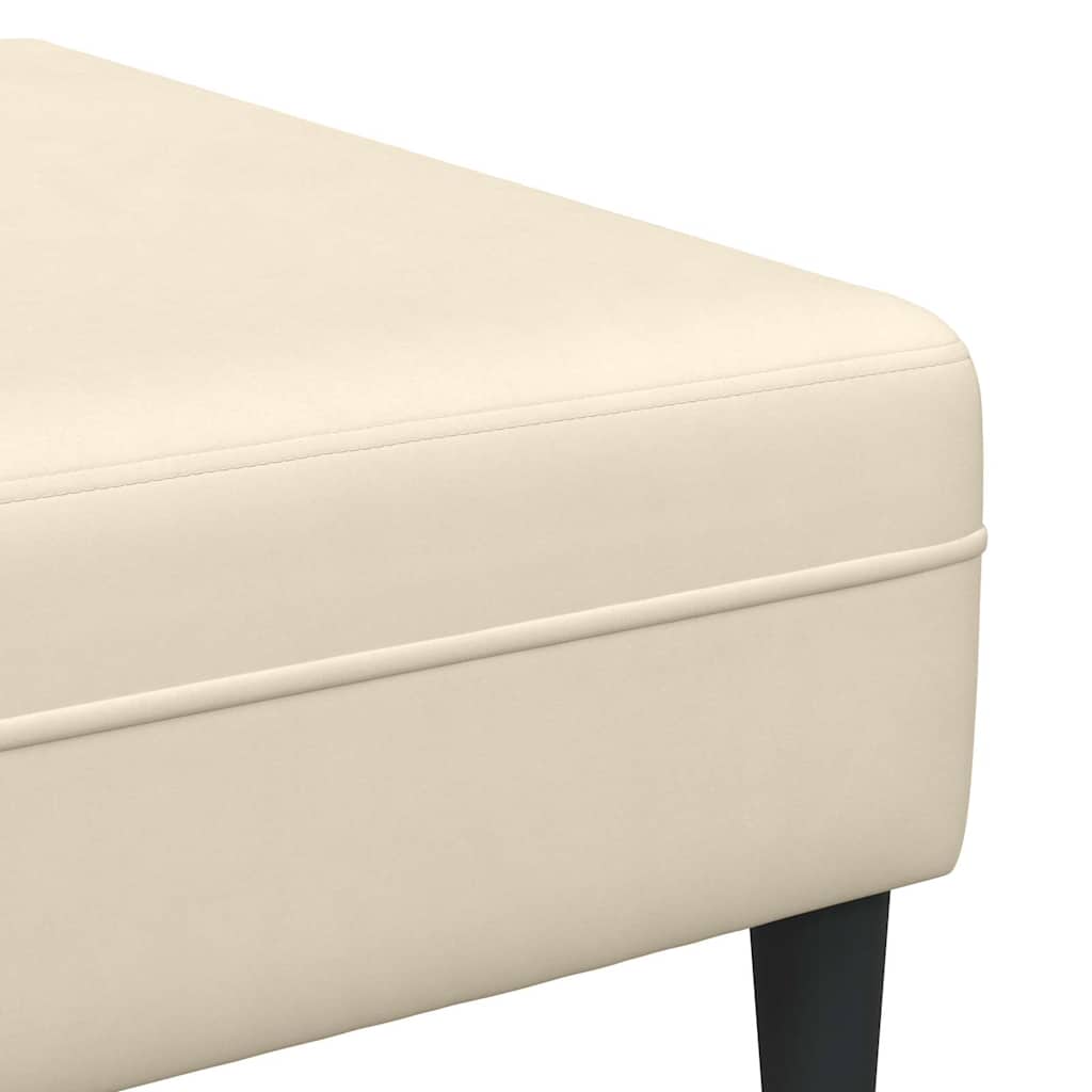 Sofá de Tecido Creme 208 cm Tecido de veludo côtelé