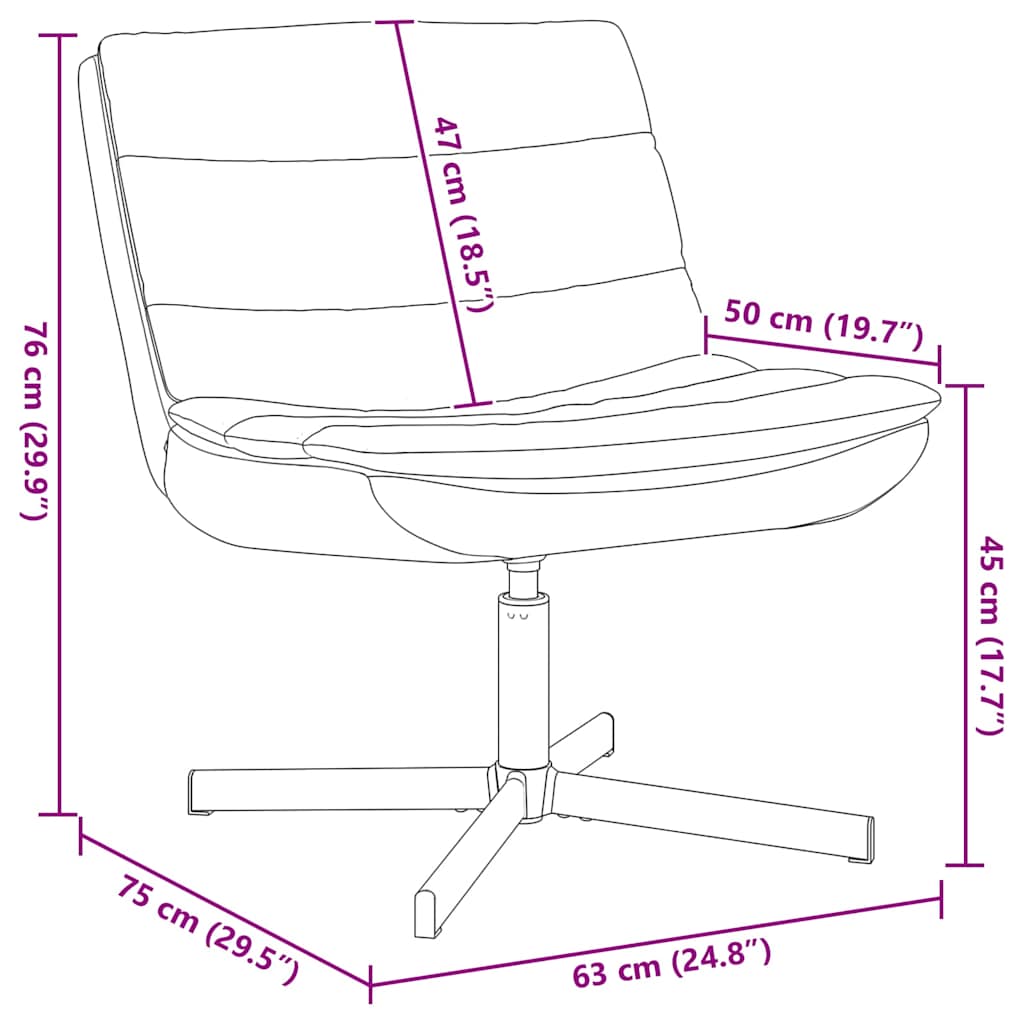 Cadeira giratória Creme 63 x 75 x 76 cm PU