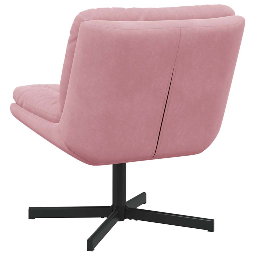 Cadeira Relaxante Giratória Rosa 63 x 75 x 76 cm Veludo