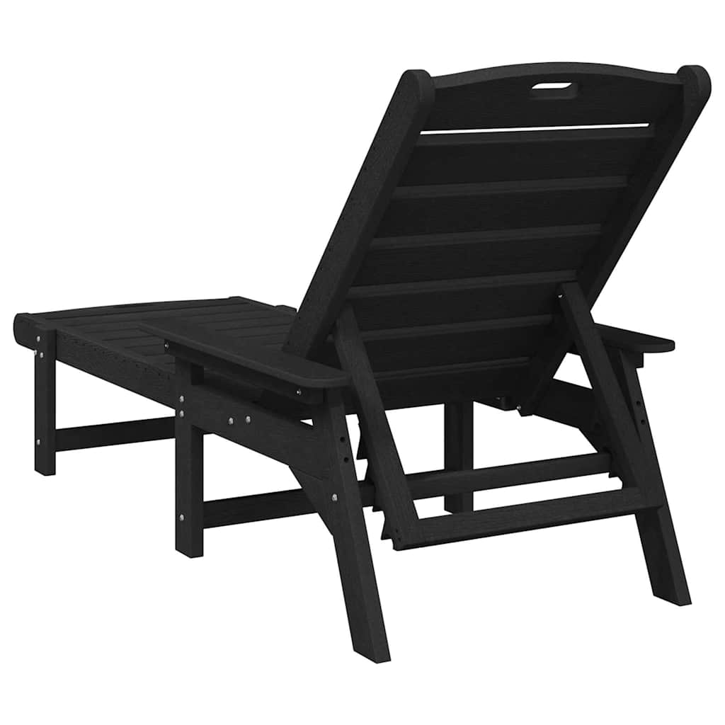 Móveis de Lounge para Jardim 2 pcs Preto 53 x 195.5 x 30cm