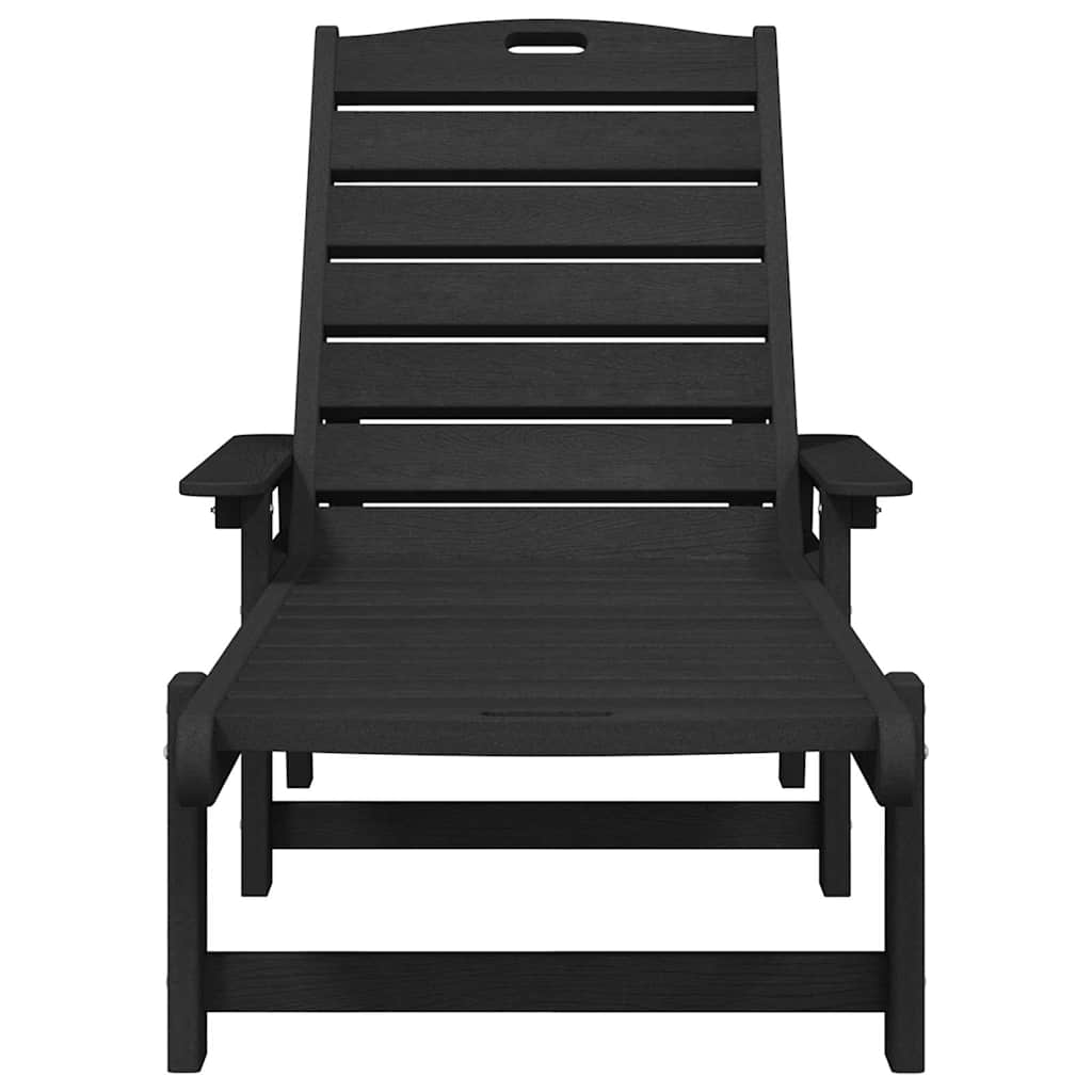 Móveis de Lounge para Jardim 2 pcs Preto 53 x 195.5 x 30cm