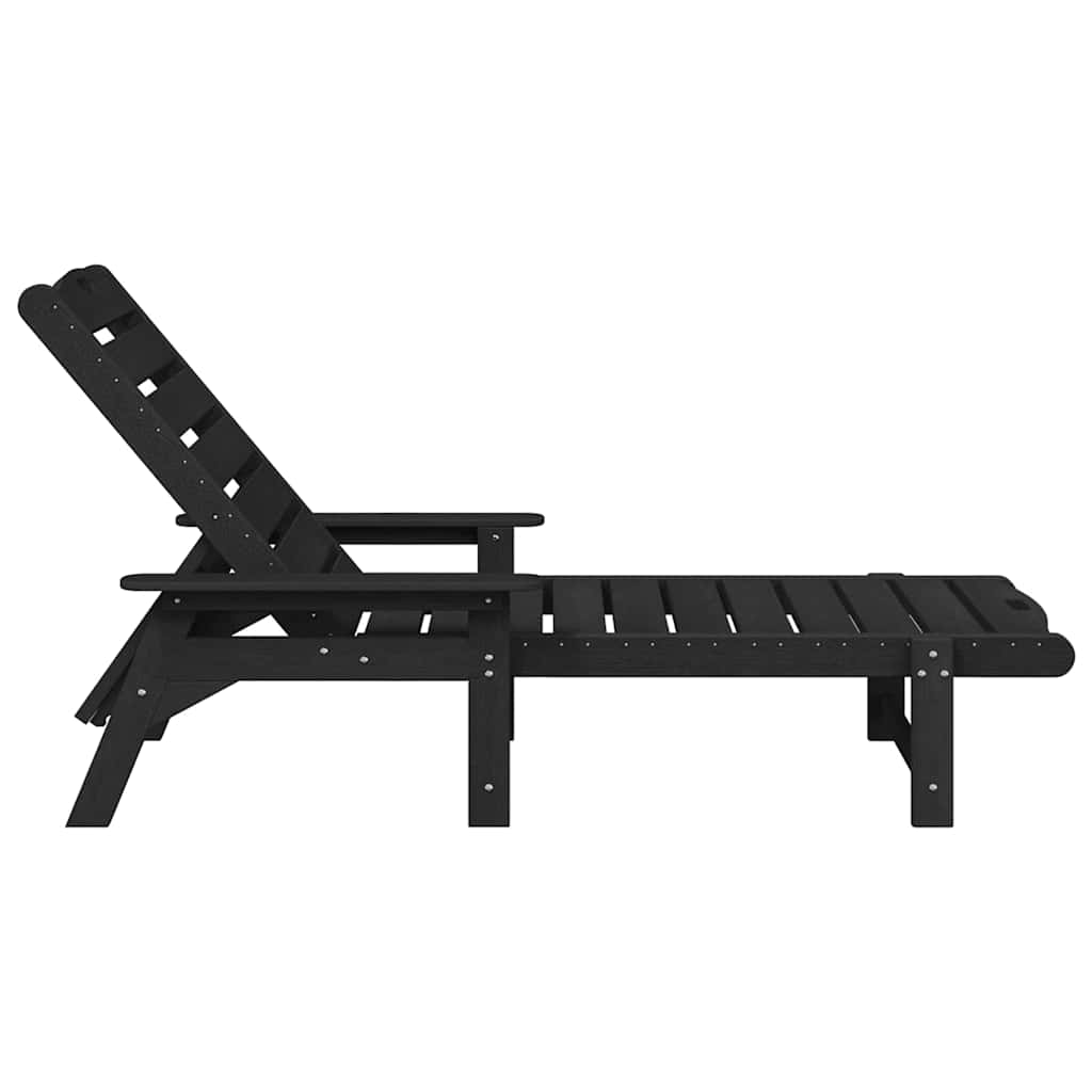 Móveis de Lounge para Jardim 2 pcs Preto 53 x 195.5 x 30cm