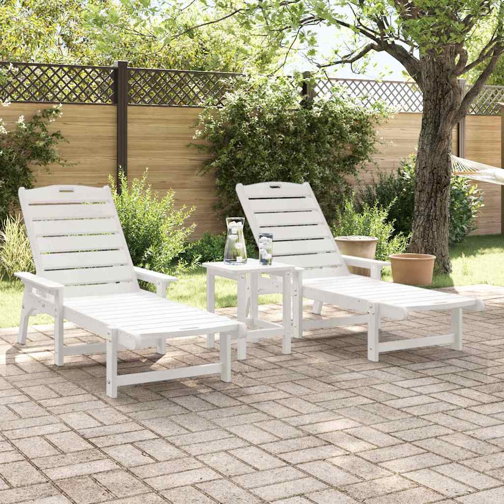 Móveis de Lounge para Jardim 3 pcs Branco 38 x 38 x 46cm