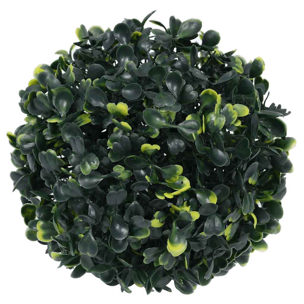 Bolas artificiais de buxo com luzes LED 4 pcs verde 12 cm