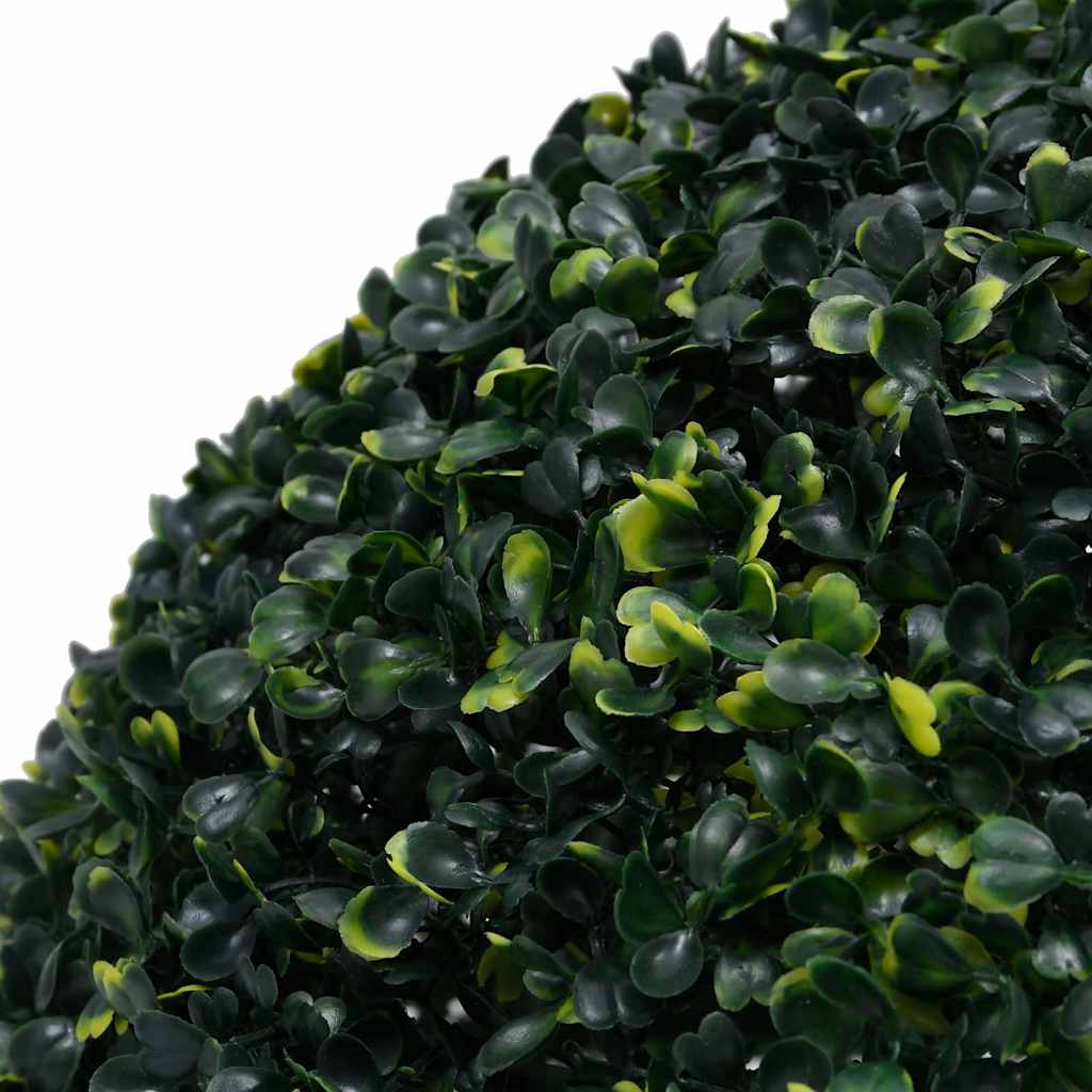 Bolas artificiais de buxo com luzes LED 2 pcs verde 52 cm