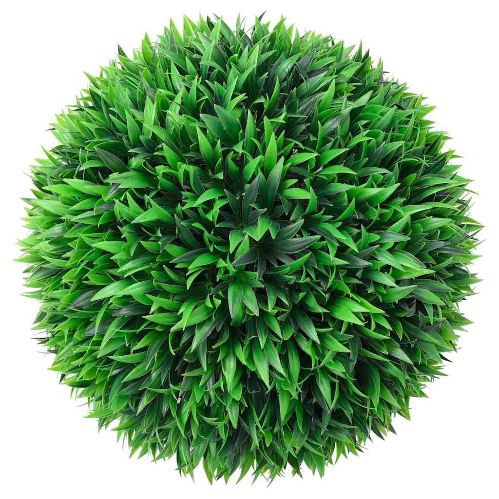 Bolas artificiais de buxo com luzes LED 2 pcs verde 47 cm