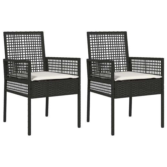 Cadeira de Jardim 2 pcs Preto 55 x 53 x 85 cm vime PE