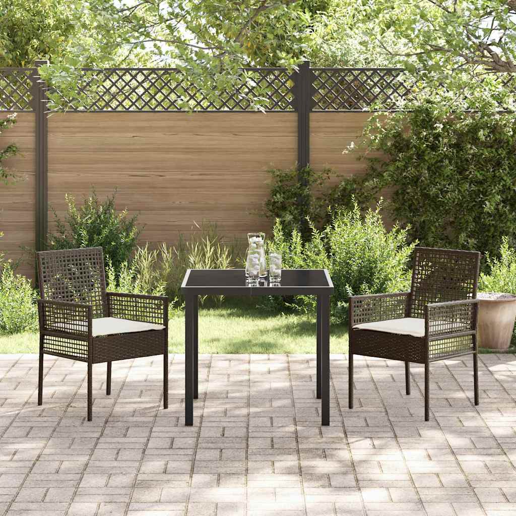 Cadeira de Jardim 2 pcs Castanho 53 x 60 x 85cm vime PE