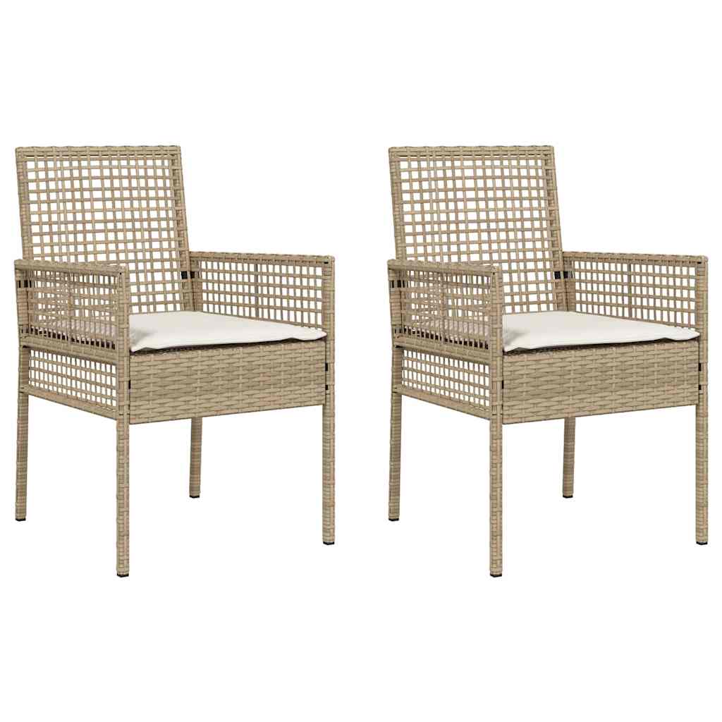 Cadeira de Jardim 2 pcs Bege 53 x 60 x 85cm vime PE