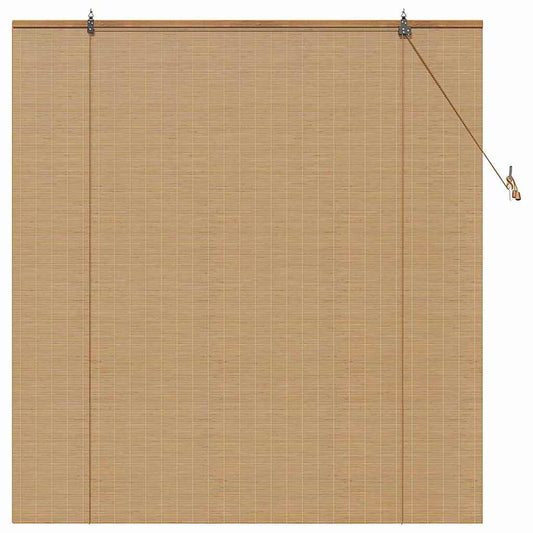 Estores de rolo com cortinas Manual Castanho 140 x 160 cm Bambu