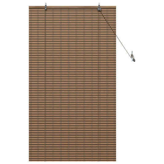 Estores de rolo com cortinas Manual Castanho 80 x 160 cm Bambu