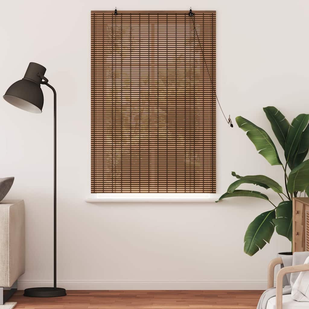 Persiana de Janela Geométrico Castanho 100 x 160 cm Bambu