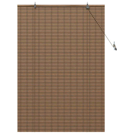 Estores de rolo com cortinas Manual Castanho 100 x 160 cm Bambu
