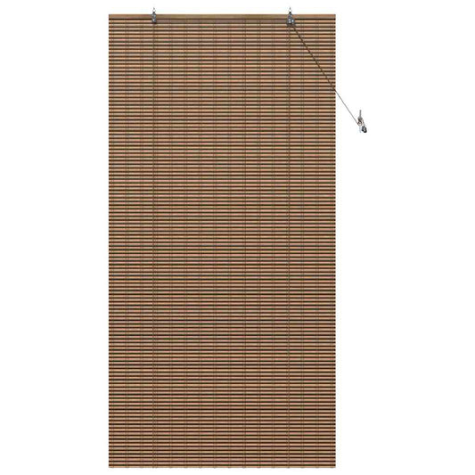 Estores de rolo com cortinas Manual Castanho 110 x 220 cm Bambu