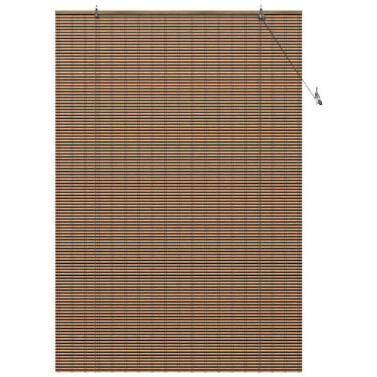 Estores de rolo com cortinas Manual Castanho 140 x 220 cm Bambu