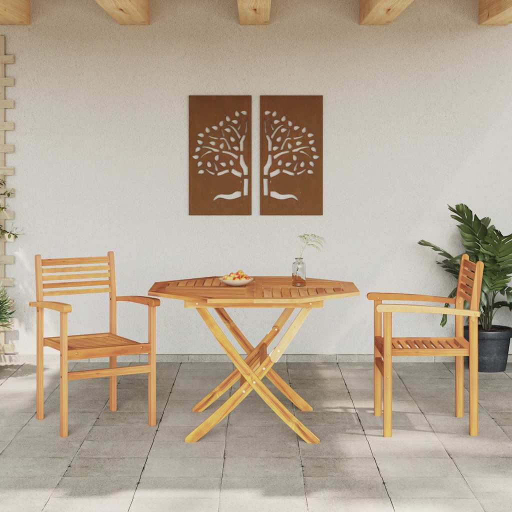 Cadeiras empilháveis para jardim 2 pcs Castanho