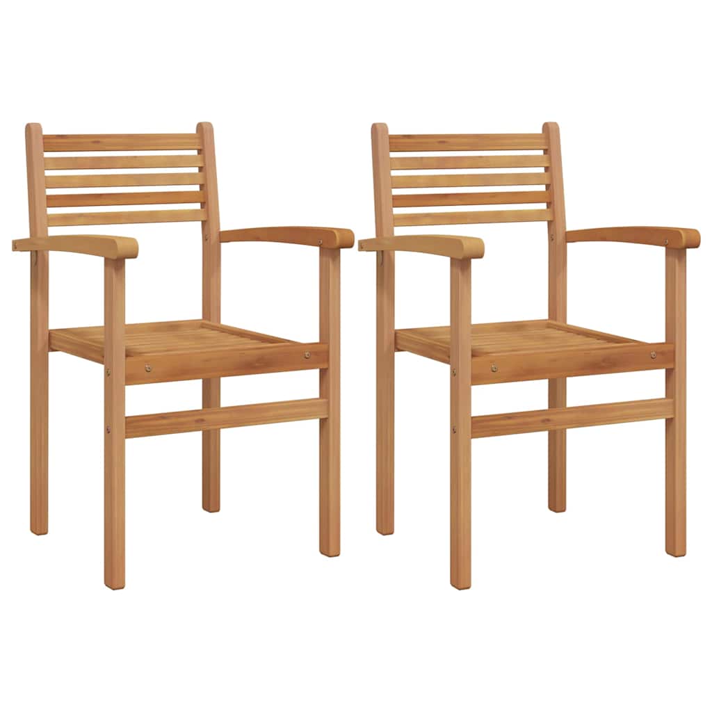 Cadeiras empilháveis para jardim 2 pcs Castanho