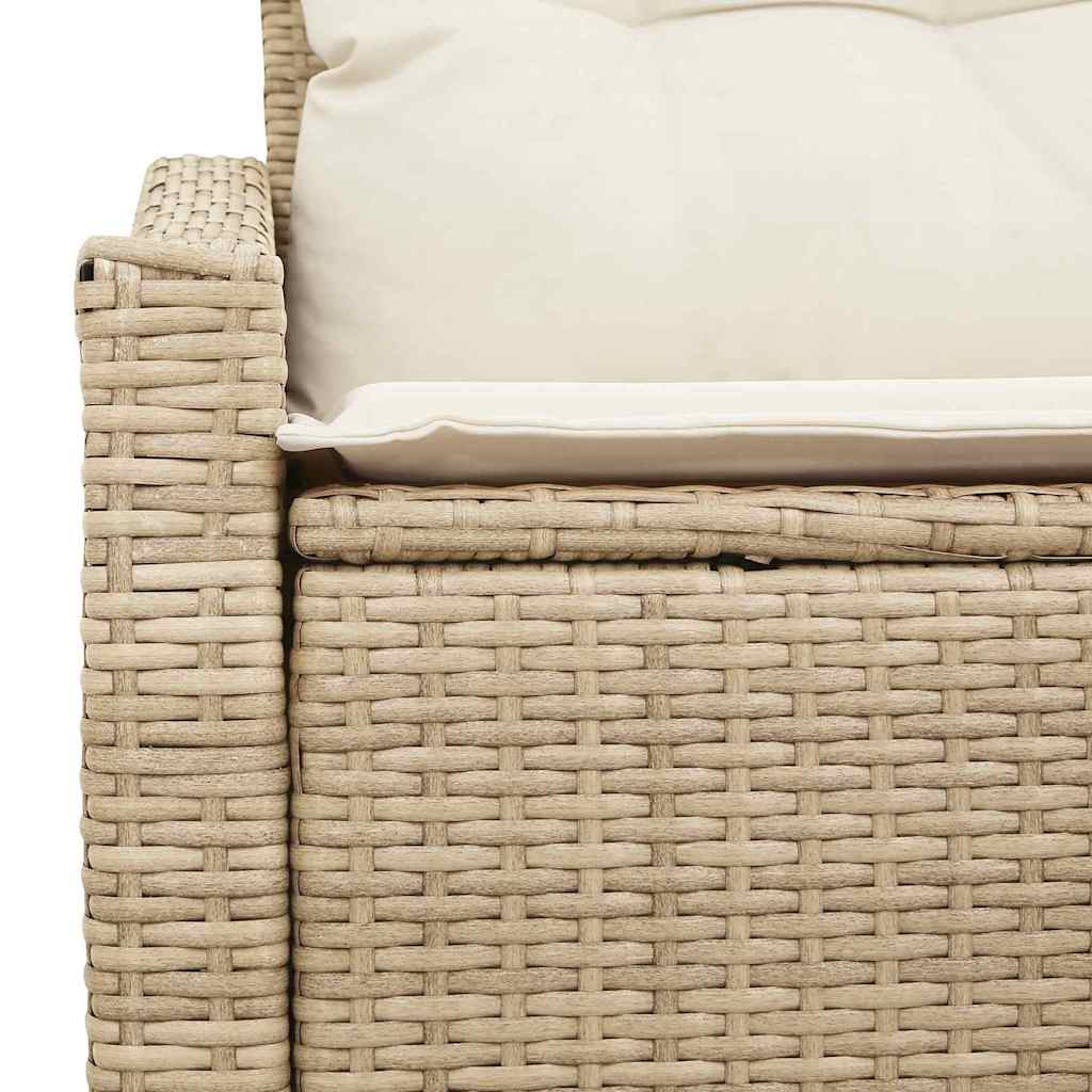 Sofá de jardim com almofada Bege 123 x 62 x 69cm vime PE