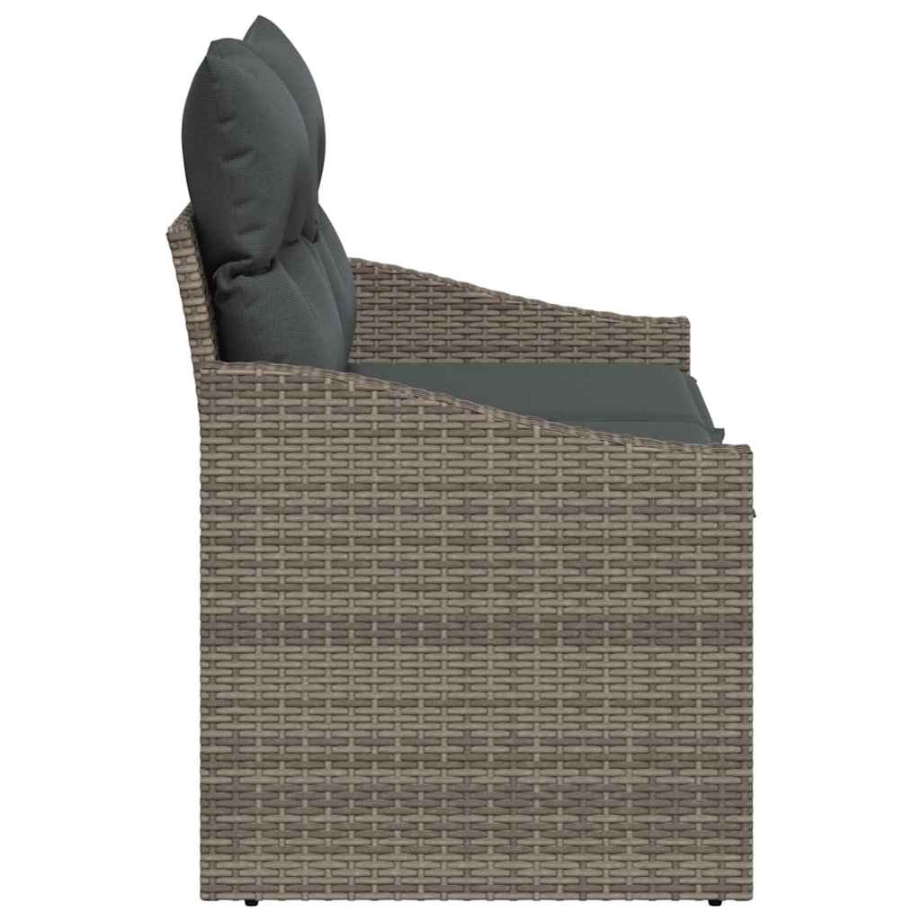 Sofá de jardim com almofada Cinzeto 123 x 62 x 69cm vime PE