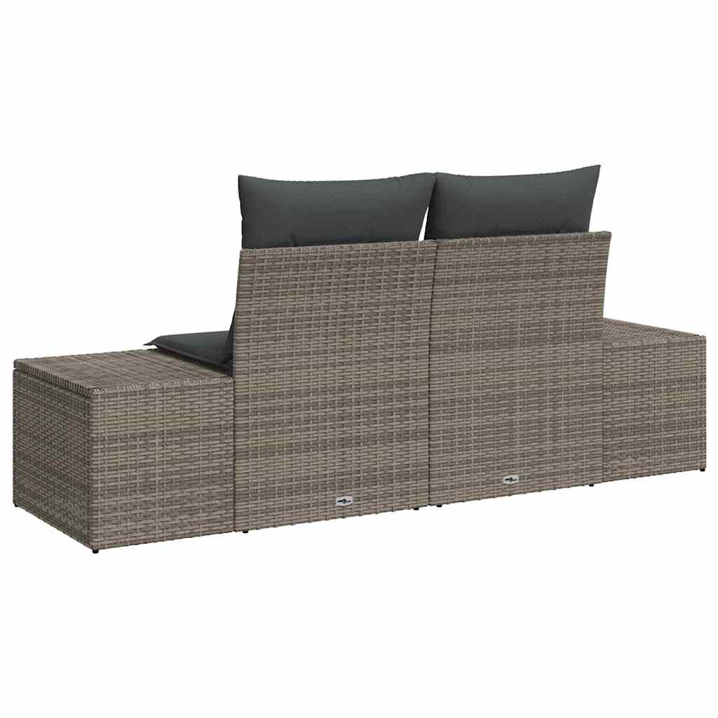Sofá de jardim com almofada Cinzeto 123 x 62 x 69cm vime PE