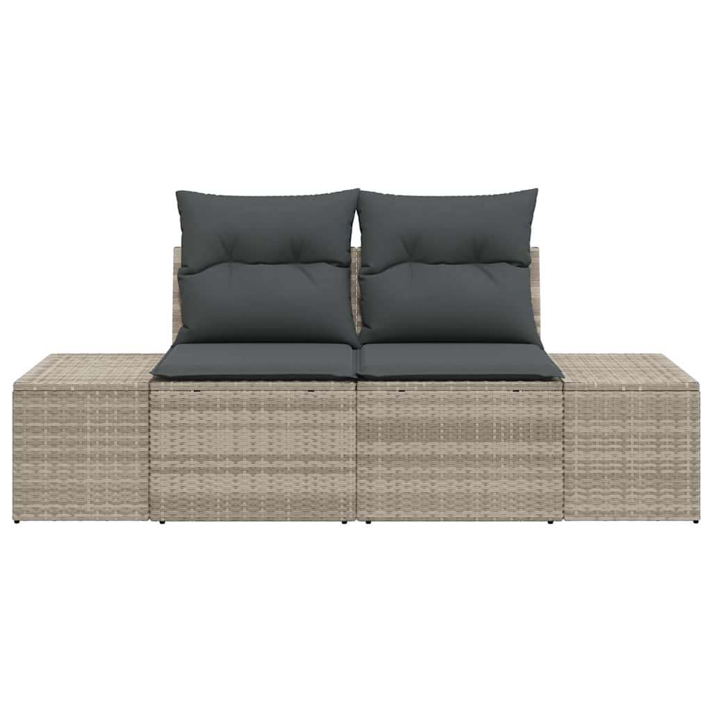 Sofá de jardim com almofada Cinzeto 123 x 62 x 69cm vime PE