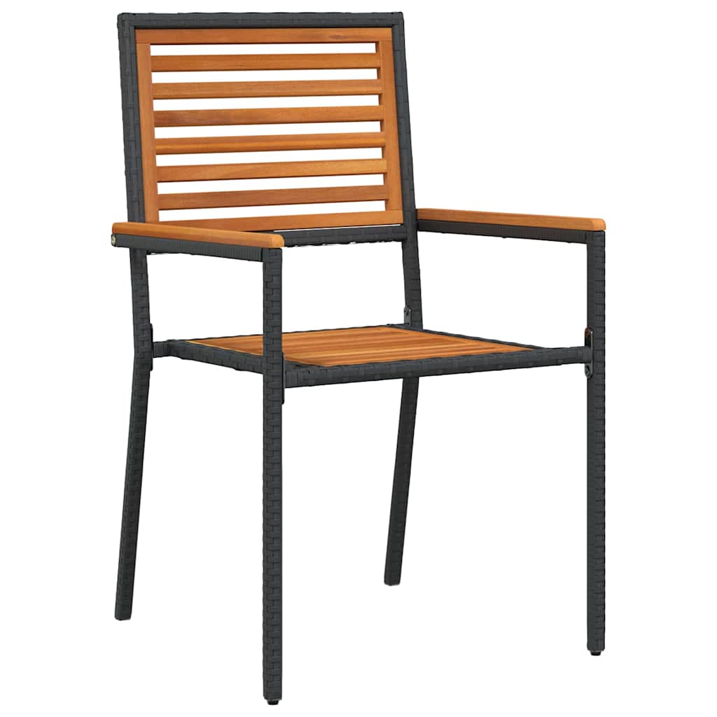 Cadeiras empilháveis para jardim 2 pcs Marrom e Preto