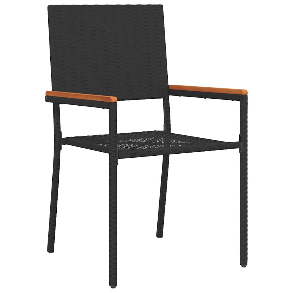 Cadeiras empilháveis para jardim 2 pcs Preto e Marrom