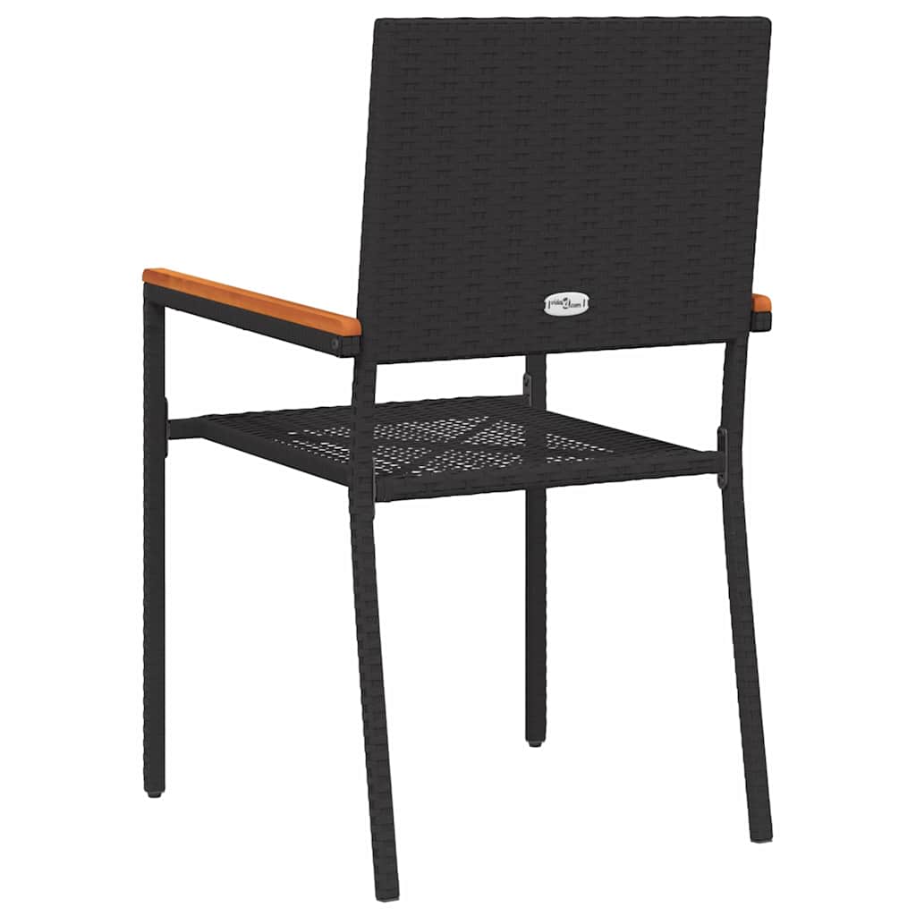 Cadeiras empilháveis para jardim 2 pcs Preto e Marrom