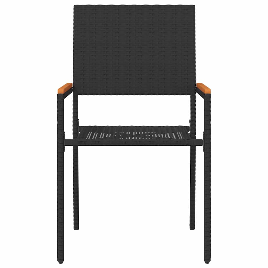 Cadeiras empilháveis para jardim 2 pcs Preto e Marrom