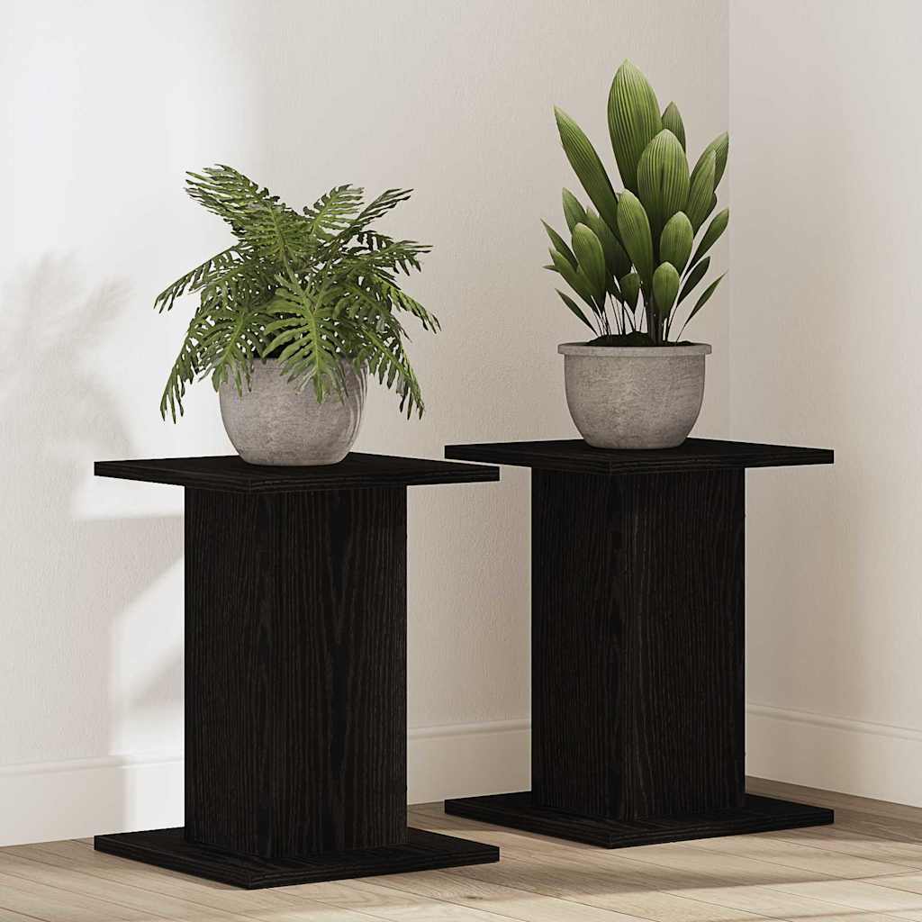 Suporte para Plantas 2 pcs Carvalho preto 30 x 30 x 40 cm