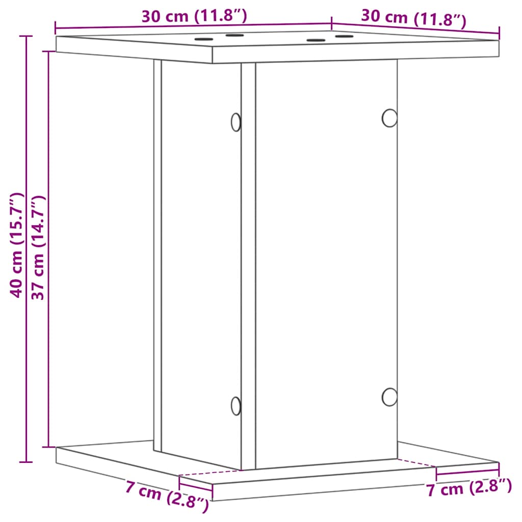 Suporte para Plantas 2 pcs Carvalho preto 30 x 30 x 40 cm