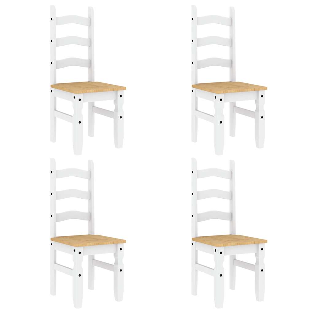 5 pcs conjunto de jantar Panama madeira pinho maciça branco