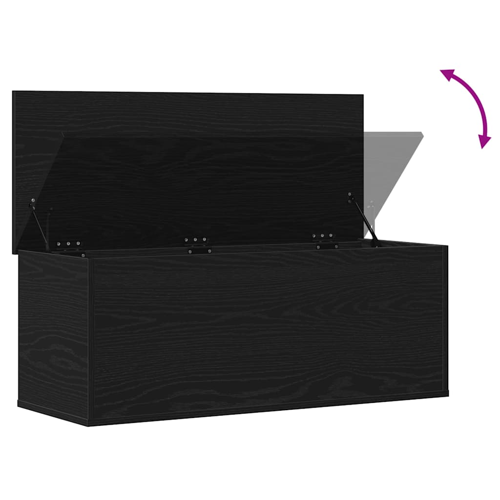 Caixa de Armazenamento Carvalho preto 90 x 35 x 35 cm