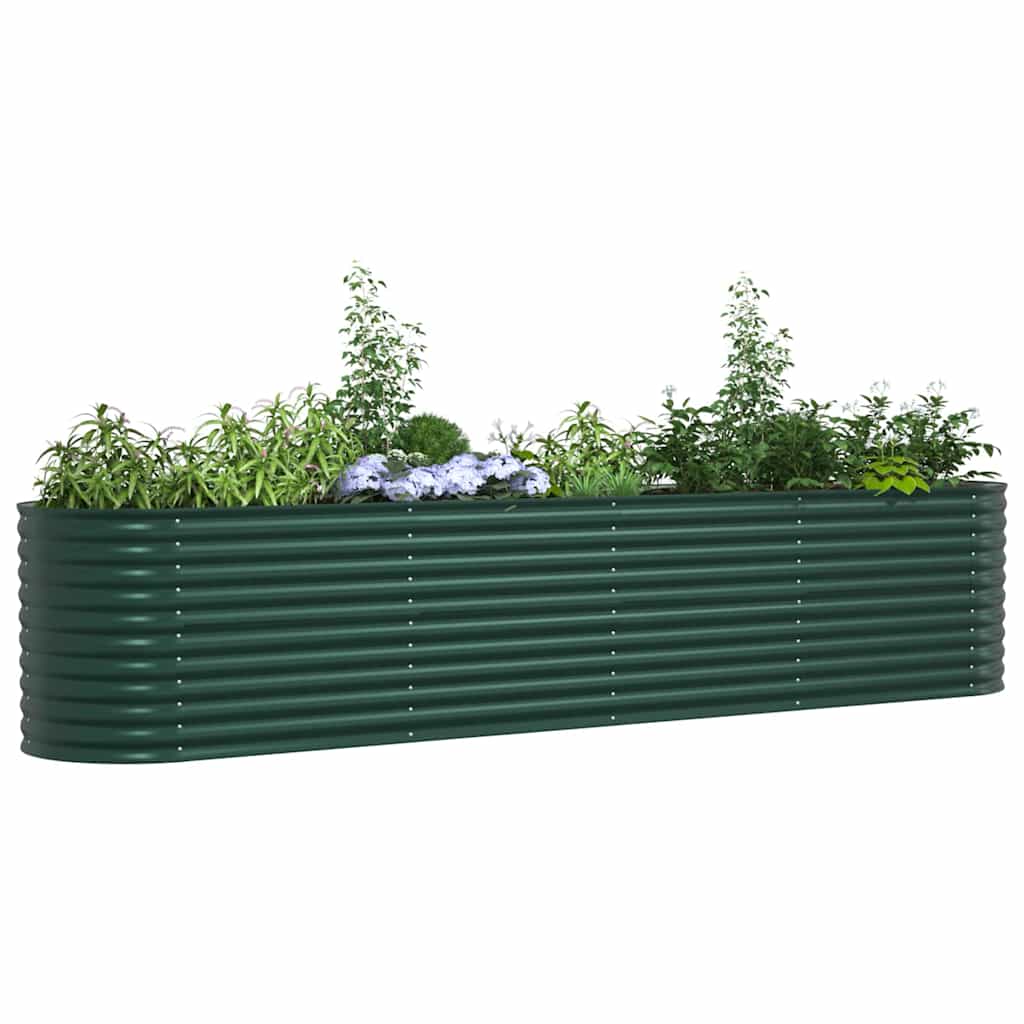 Canteiro de jardim elevado Verde 400 x 80 x 81 cm Aço