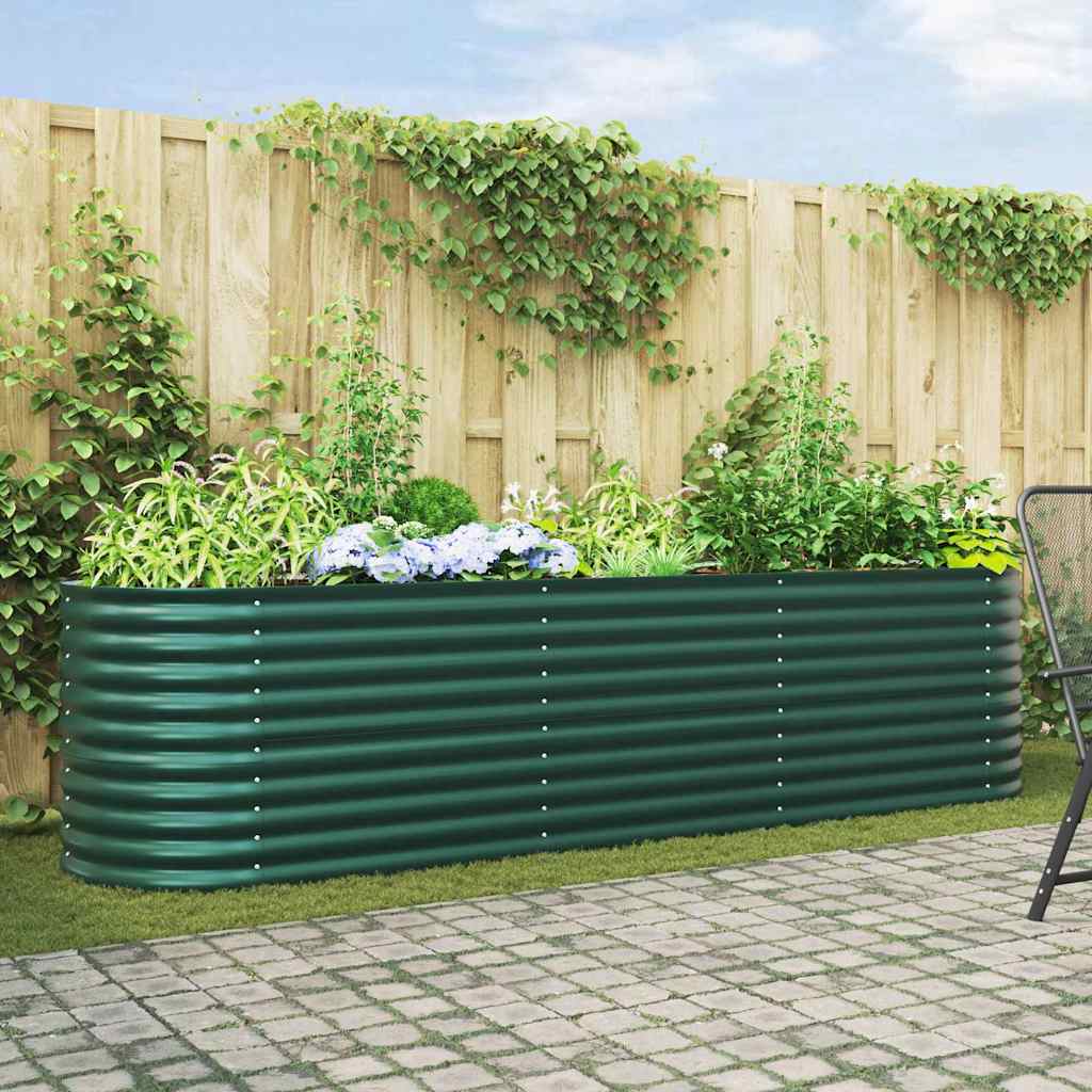 Canteiro de jardim elevado Verde 320 x 80 x 81 cm Aço