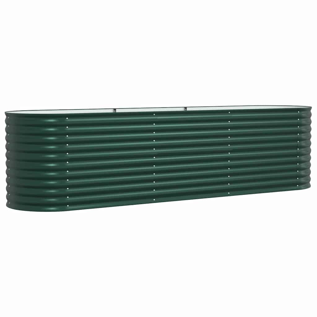 Canteiro de jardim elevado Verde 320 x 80 x 81 cm Aço