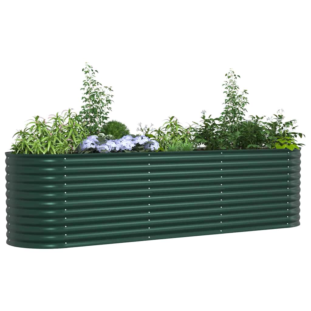 Canteiro de jardim elevado Verde 320 x 80 x 81 cm Aço