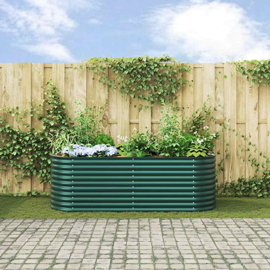 Canteiro de jardim elevado Verde 240 x 80 x 81 cm Aço