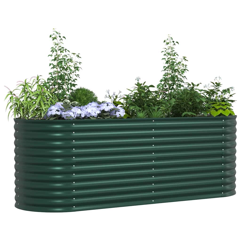 Canteiro de jardim elevado Verde 240 x 80 x 81 cm Aço