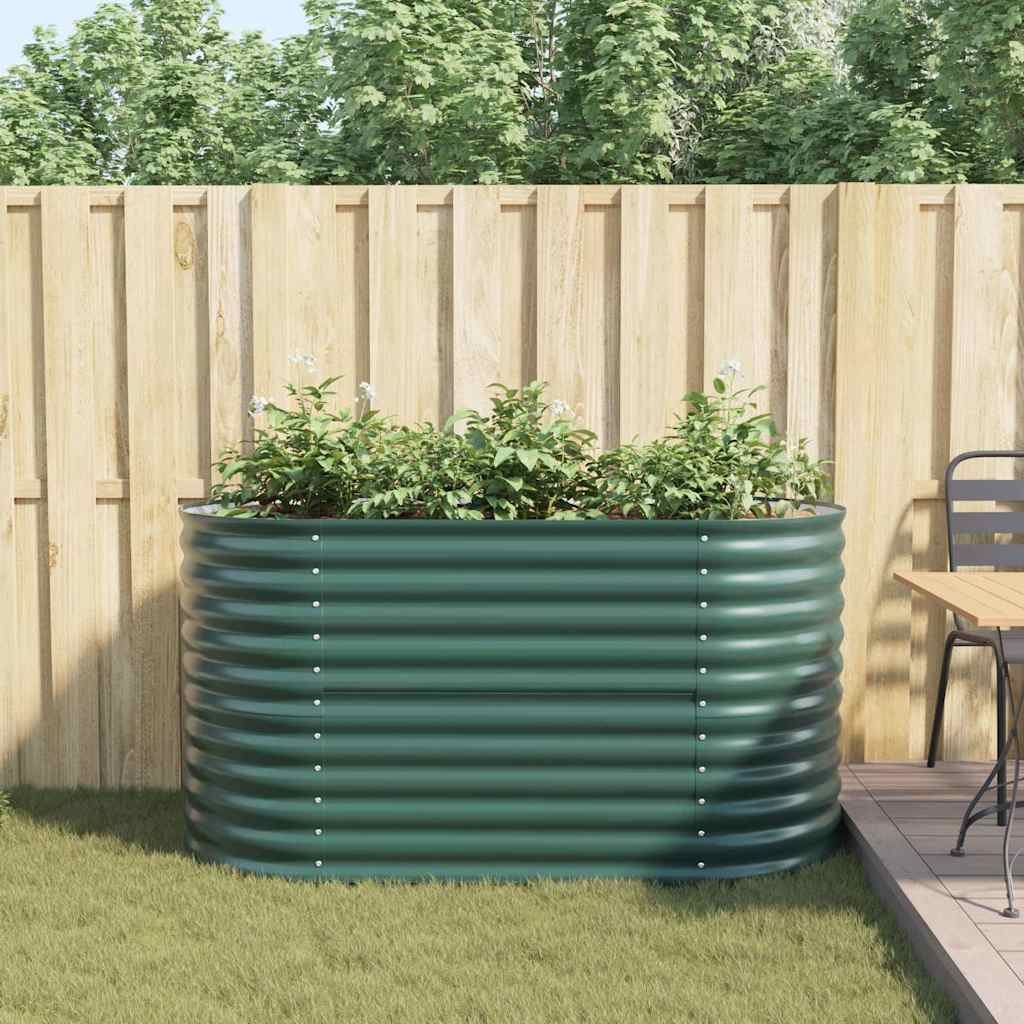 Canteiro de jardim elevado Verde 160 x 80 x 81 cm Aço