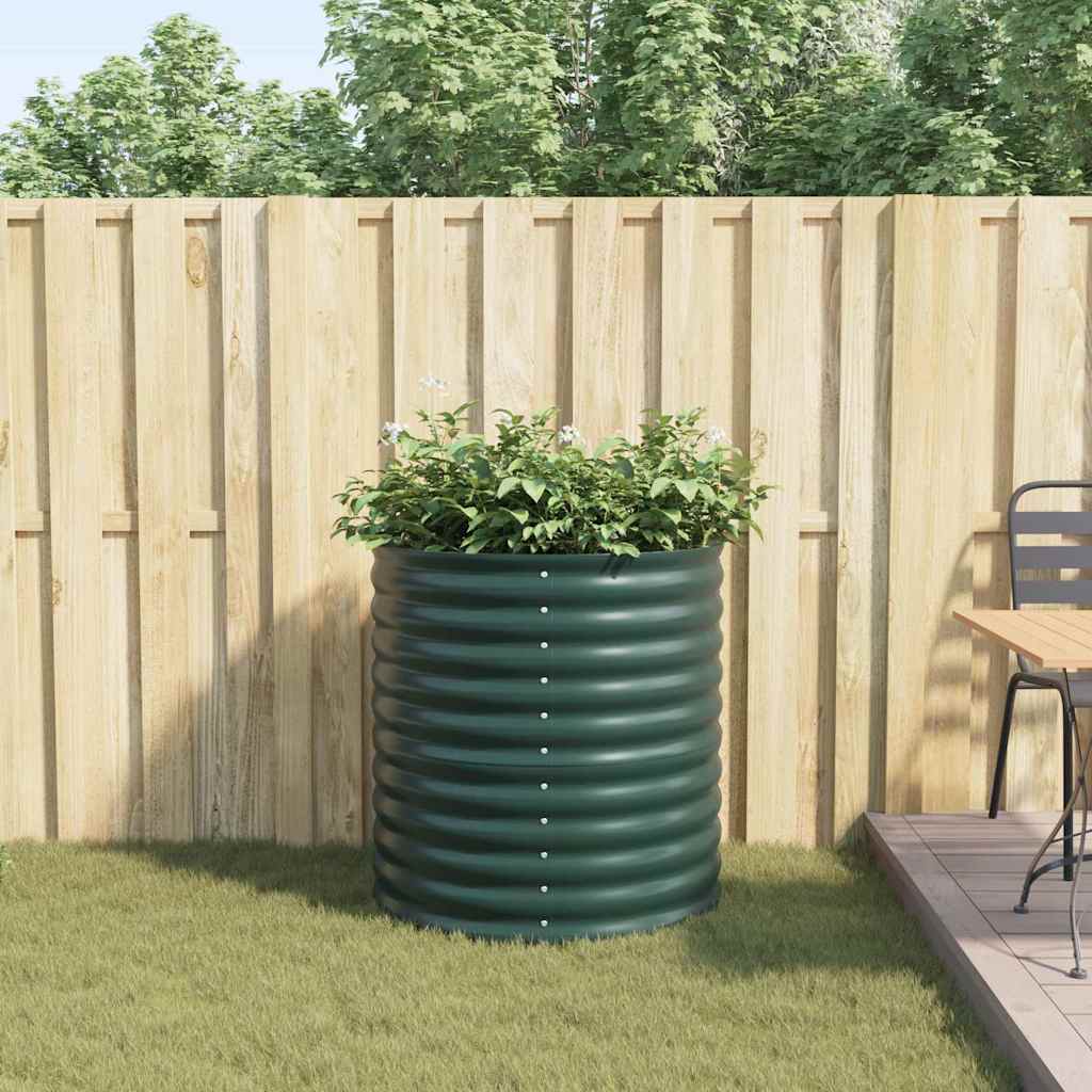 Canteiro de jardim elevado Verde 80 x 80 x 81 cm Aço