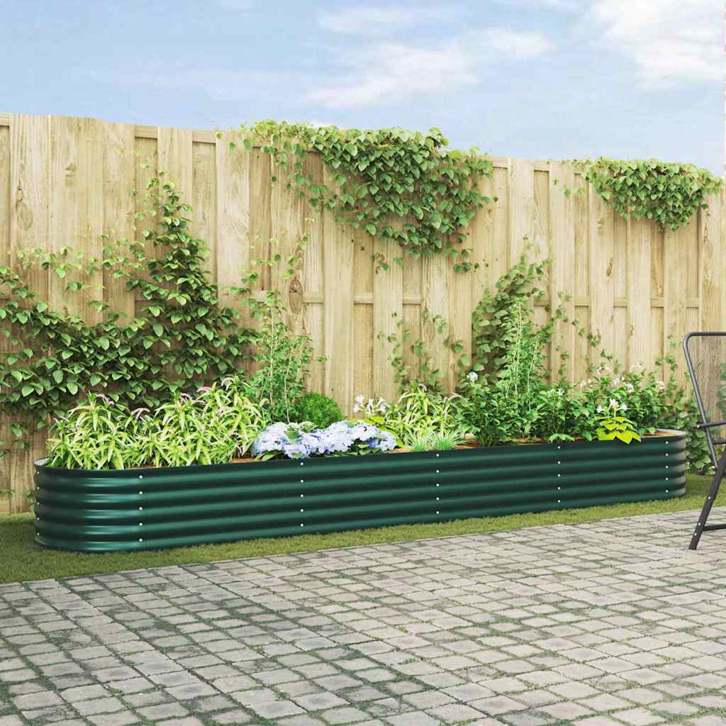 Canteiro de jardim elevado Verde 400 x 80 x 44 cm Aço