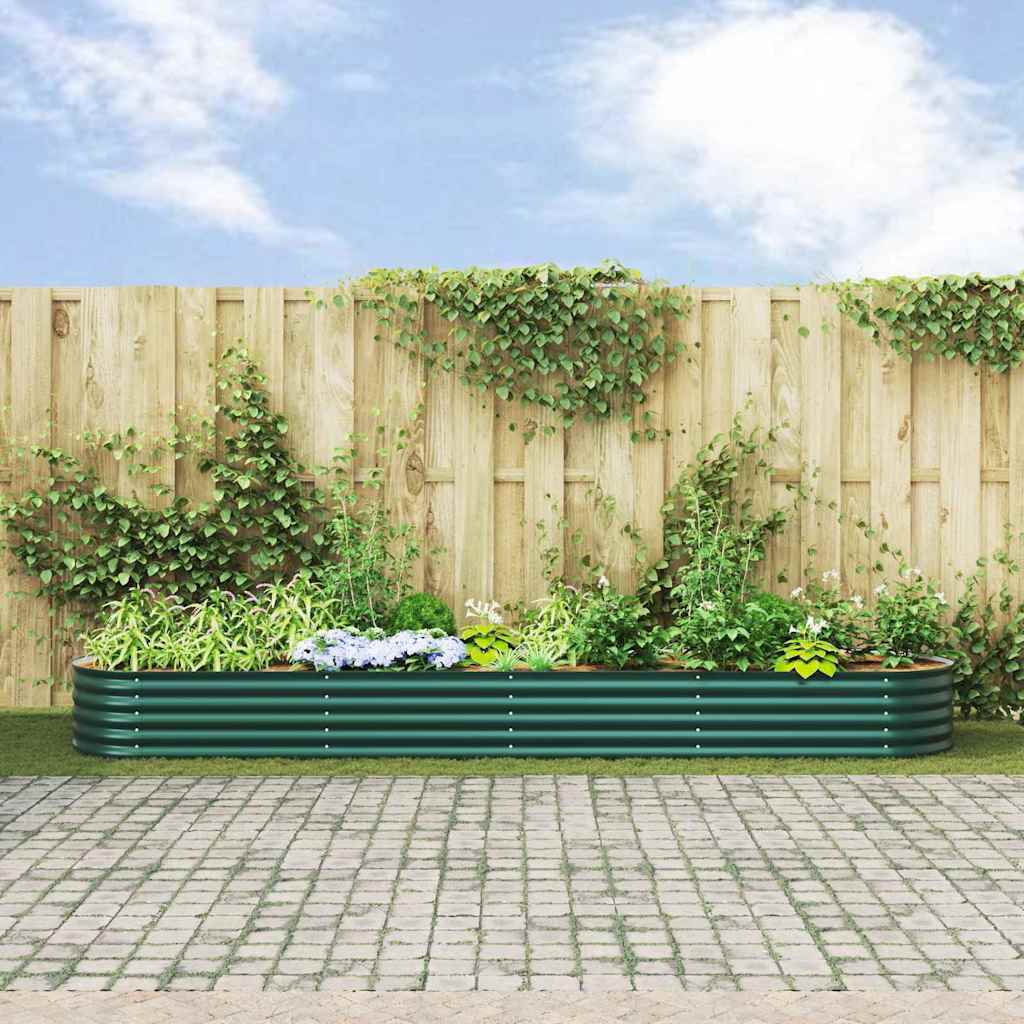 Canteiro de jardim elevado Verde 400 x 80 x 44 cm Aço
