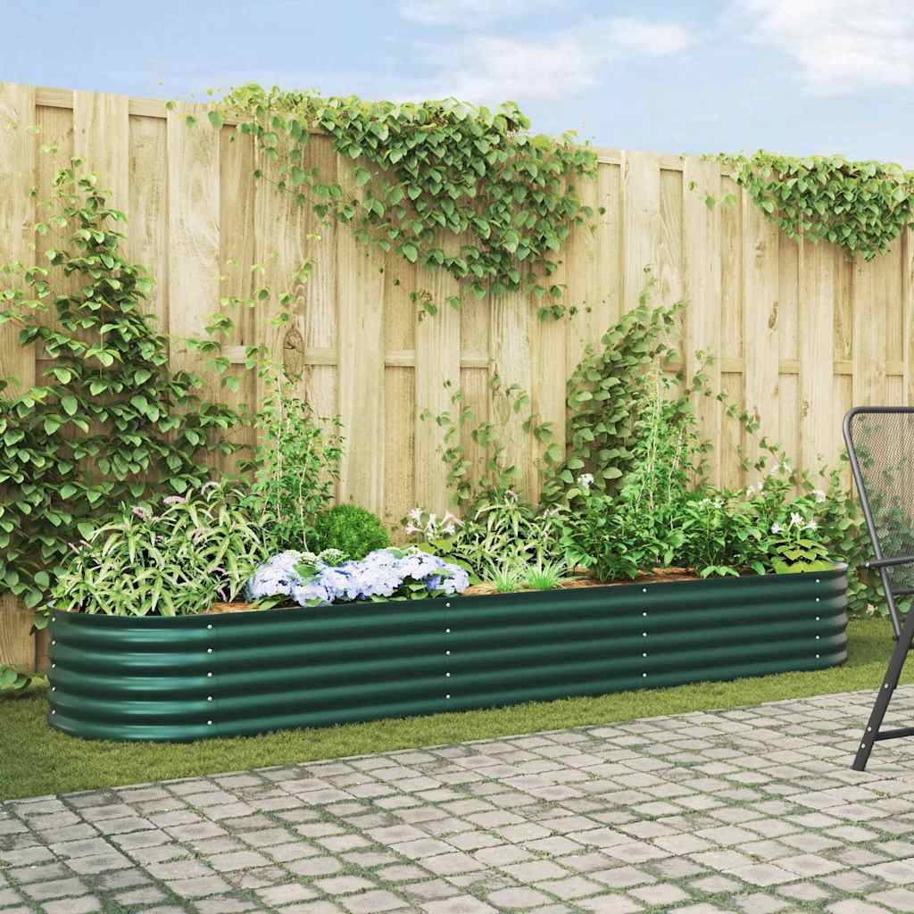 Canteiro de jardim elevado Verde 320 x 80 x 44 cm Aço